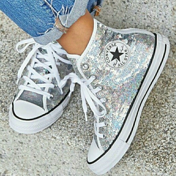 womens converse sequin sneakers